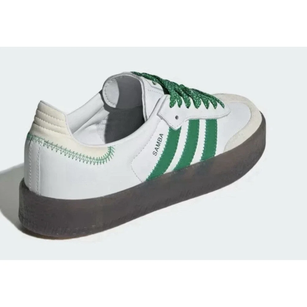 adidas SAMBAE W Sneakers Size 6 Womens Cloud White/Green/Off White IE9105 NEW - Picture 12 of 16